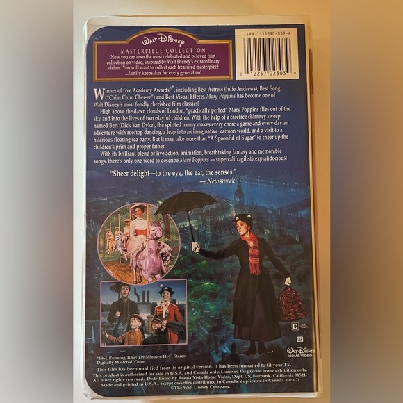 VHS WALT DISNEY MASTERPIECE COLLECTION MARY POPPINS Disney Classics Movies - Picture 3 of 5